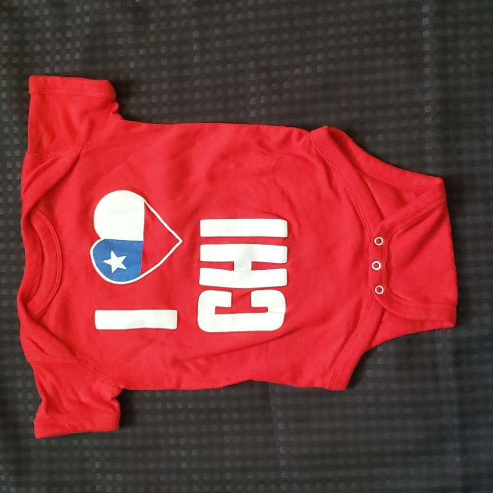 Outer Stuff, I ❤️ Chi, Chicago, red white and blue one Piece, unisex, size 12 mo